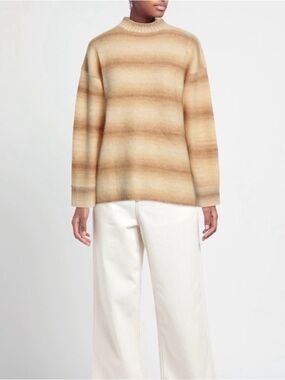 Acne Studios Striped Mock Neck Wool Sweater